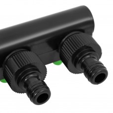 4-virzienu krāna adapteris, zaļš, melns, 19,5x6x11 cm, abs, pp