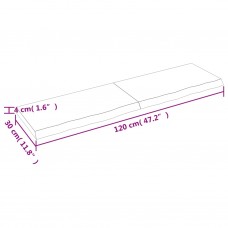 Sienas plaukts, 120x30x(2-4) cm, neapstrādāts ozola masīvkoks