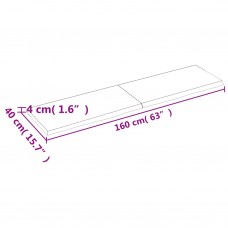 Sienas plaukts, 160x40x(2-4) cm, neapstrādāts ozola masīvkoks