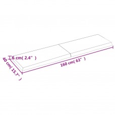 Sienas plaukts, 160x40x(2-6) cm, neapstrādāts ozola masīvkoks