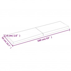 Sienas plaukts, 160x50x(2-4) cm, neapstrādāts ozola masīvkoks