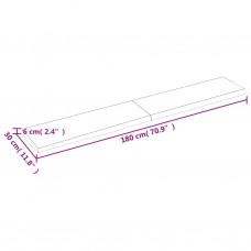 Sienas plaukts, 180x30x(2-6) cm, neapstrādāts ozola masīvkoks