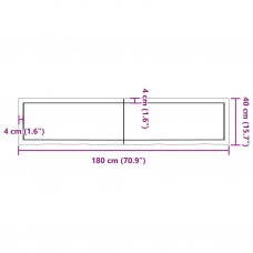 Vannasistabas letes virsma 180x40x(2-6)cm apstrādāts masīvkoks