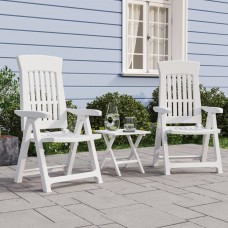 Atgāžami dārza krēsli, 2 gab., balti, pp