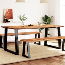 Virtuves galds, dabīgas formas malas, 180x90x75 cm, akācija