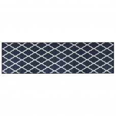 Āra paklājs, zils ar baltu, 80x250 cm, abpusējs