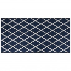 Āra paklājs, zils ar baltu, 100x200 cm, abpusējs