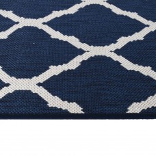 Āra paklājs, zils ar baltu, 100x200 cm, abpusējs