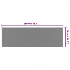 Āra paklājs, zils un baltu, 80x250 cm, abpusējs