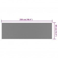 Āra paklājs, pelēks un balts, 80x250 cm, abpusējs