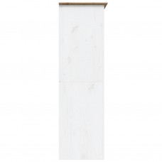 Skapis bodo, balts, brūns, 151,5x52x176,5 cm, priedes masīvkoks