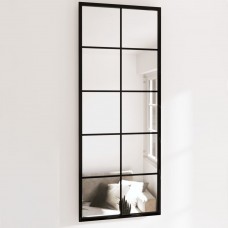 Sienas spoguļi, 2 gab., melni, 100x40 cm, metāls