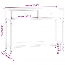 Konsoles galdiņš, ozolkoka, 100x34,5x75 cm, inženierijas koks