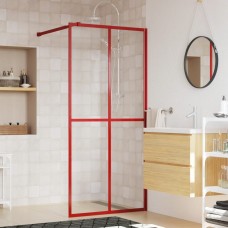 Dušas siena, caurspīdīgs esg stikls, 80x195 cm, sarkana