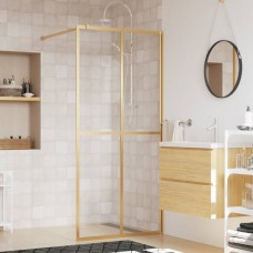 Dušas siena, caurspīdīgs esg stikls, 80x195 cm, zeltaina