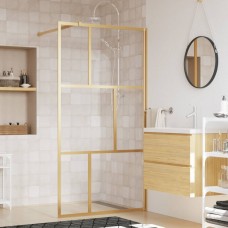 Dušas siena, caurspīdīgs esg stikls, 100x195 cm, zeltaina