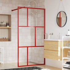 Dušas siena, caurspīdīgs esg stikls, 115x195 cm, sarkana