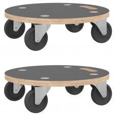 Mēbeļu ratiņi, 2 gab., apaļi, ø38x11,5 cm