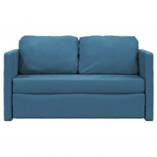 Grīdas dīvāngulta, zila, 122x204x55 cm, samts