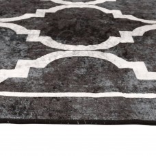 Paklājs, 80x300 cm, mazgājams, neslīdošs, melna un balta