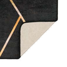 Paklājs, 120x180 cm, mazgājams, neslīdošs, melna ar zelta