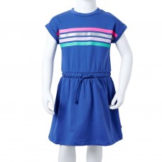 Bērnu kleita ar aukliņu, koši zila, 116