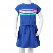 Bērnu kleita ar aukliņu, koši zila, 128