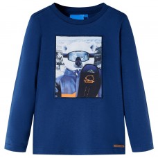 Bērnu krekls ar garām piedurknēm, džinsa zils, 104