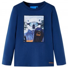 Bērnu krekls ar garām piedurknēm, džinsa zils, 116
