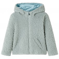 Bērnu jaka ar kapuci, mākslīgā kažokāda, piparmētru krāsa, 116
