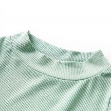 Bērnu krekls ar garām piedurknēm, apkakli, tumša piparmētru krāsa, 92