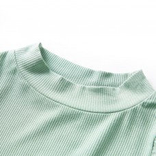 Bērnu krekls ar garām piedurknēm, apkakli, tumša piparmētru krāsa, 116