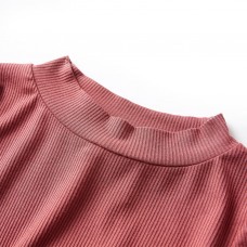 Bērnu krekls ar garām piedurknēm, apkakli, sarkans, 128