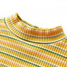 Bērnu krekls ar garām piedurknēm un augsto apkakli, dzeltenbrūns, 116