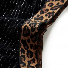 Bērnu svārki, leoparda apdrukas jostasvieta, melni, 92