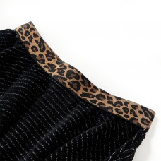 Bērnu svārki, leoparda apdrukas jostasvieta, melni, 116