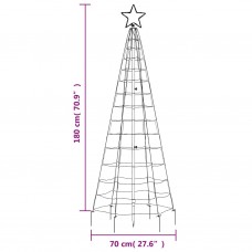 Ziemassvētku eglītes dekorācija, 220 led, krāsainas, 180 cm