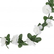 Mākslīgo ziedu vītnes, 6 gab., baltas, 250 cm