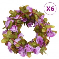 Mākslīgo ziedu vītnes, 6 gab., violetas, 250 cm