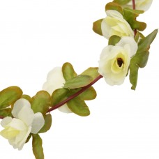 Mākslīgo ziedu vītnes, 6 gab., balts, 250 cm