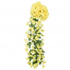 Mākslīgo ziedu vītnes, 3 gab., dzeltenas, 85 cm
