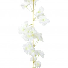 Mākslīgo ziedu vītnes, 6 gab., balts, 180 cm