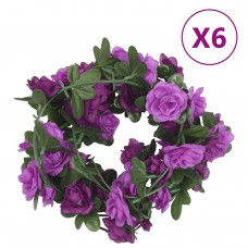 Mākslīgo ziedu vītnes, 6 gab., violetas, 240 cm