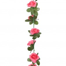 Mākslīgo ziedu vītnes, 6 gab., sarkanrozā, 240 cm