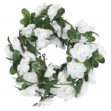 Mākslīgo ziedu vītnes, 6 gab., balts, 240 cm