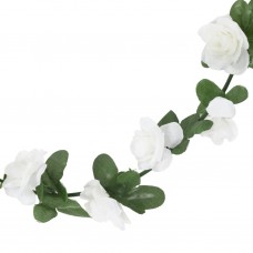 Mākslīgo ziedu vītnes, 6 gab., balts, 240 cm