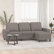 Trīsvietīgs dīvāns ar kājsoliņu, 180 cm, pelēkbrūns audums