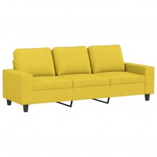 Trīsdaļīgs dīvānu komplekts, gaiši dzeltens audums