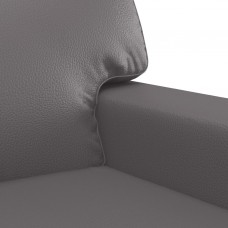 Trīsdaļīgs dīvānu komplekts, pelēka mākslīgā āda