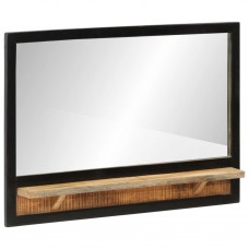Spogulis ar plauktu, 80x8x55 cm, mango masīvkoks un stikls